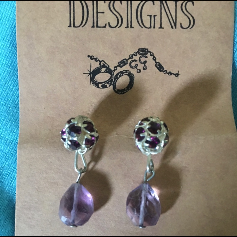 Vintage amethyst earrings